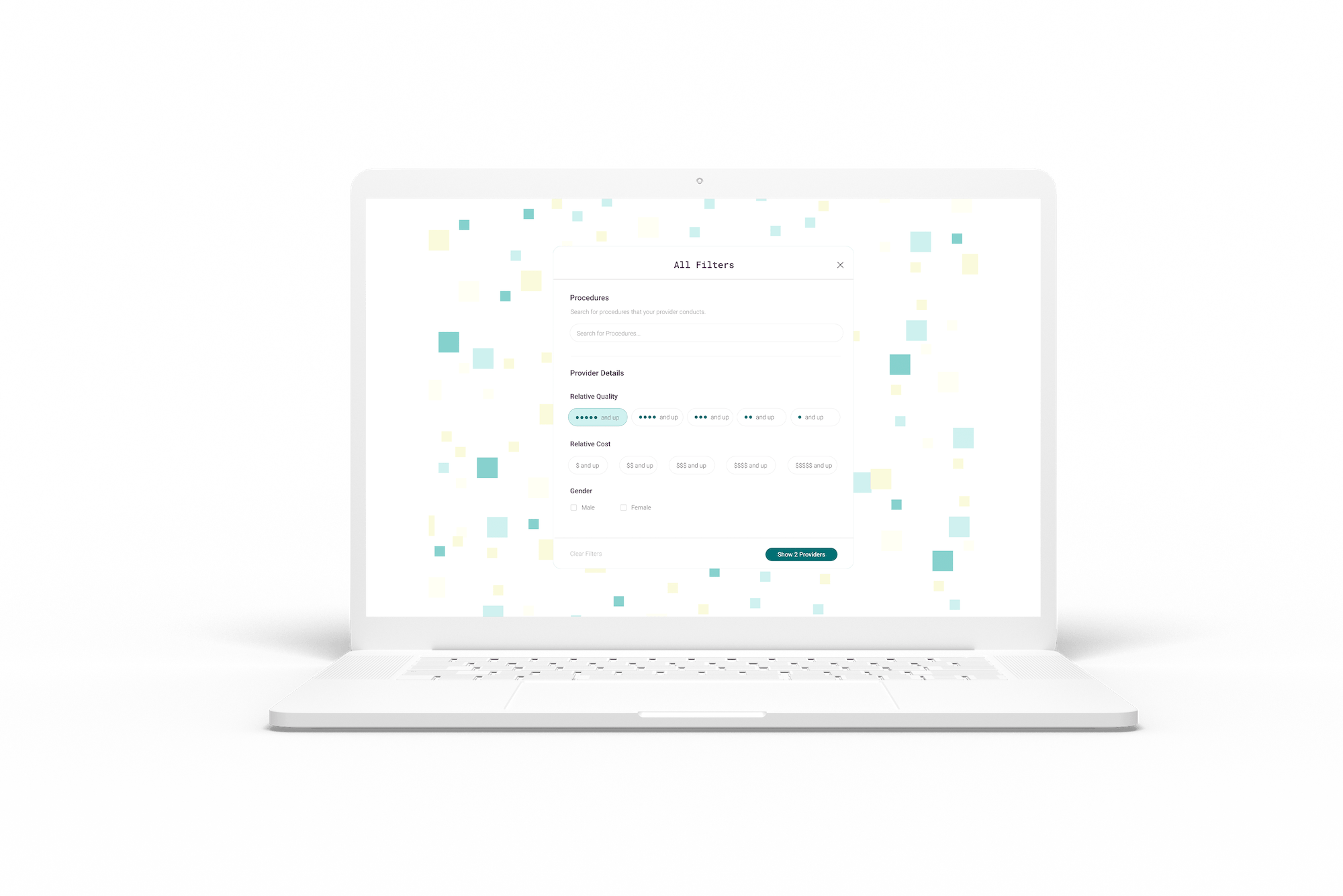 add filter drop down laptop mock up